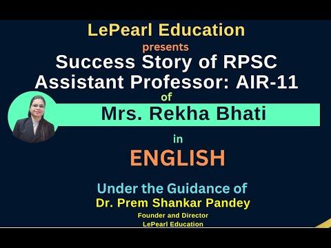 Ms Rekha Bhati, Assistant Professor, RPSC Rank 11, 2025 success story